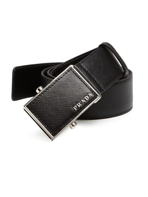 prada black saffiano leather logo plaque belt|Black Saffiano Leather Belt .